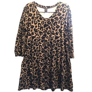 Lildy Animal Print V-Neck 3/4 Sleeve Tunic sz L-XL